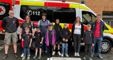 Löschprofis zum Besuch in der Notaufnahme